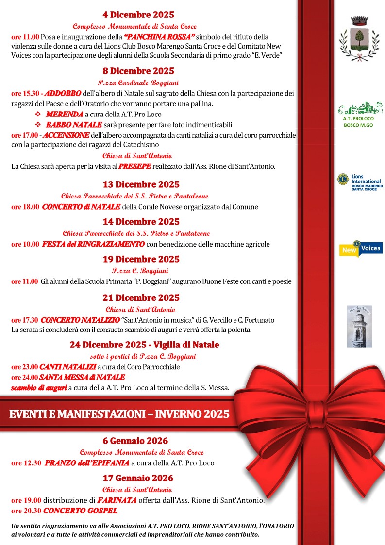 Locandina eventi e manifestazioni Natale