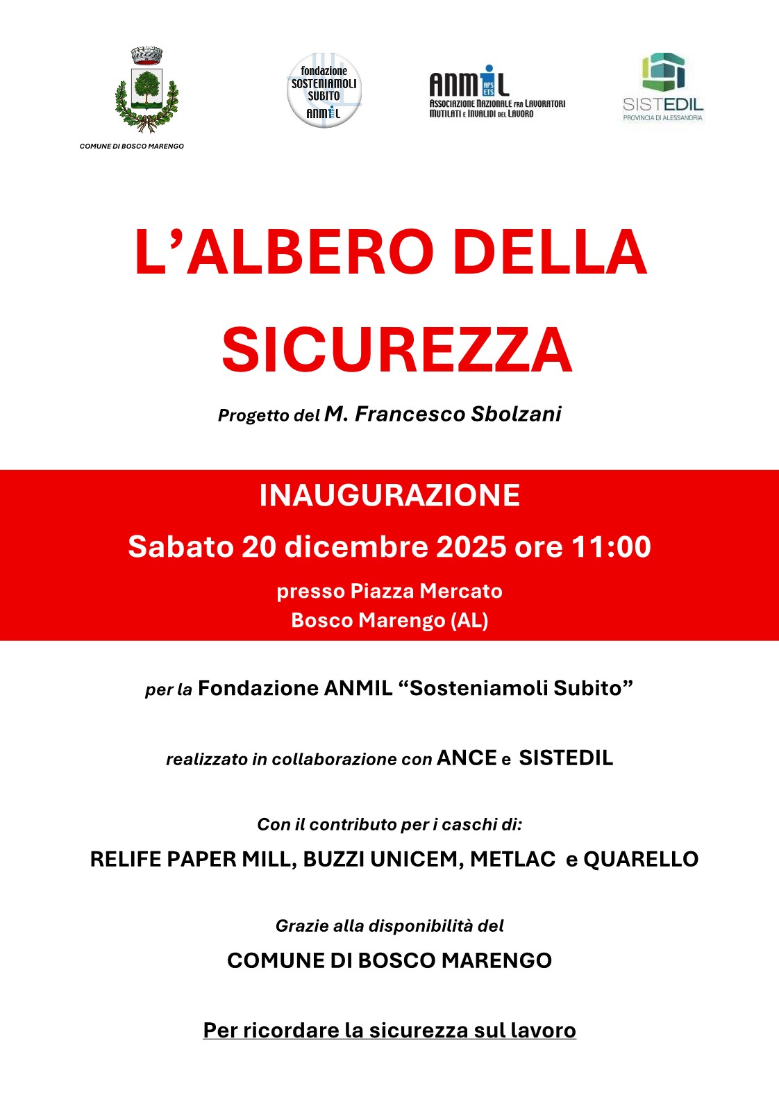 Locandina Inaugurazione Albero della Sicurezza