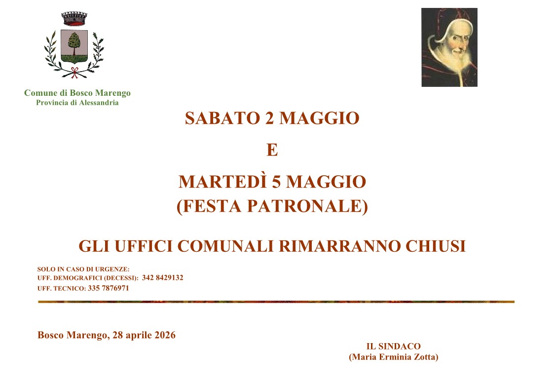 Chiusura uffici comunali