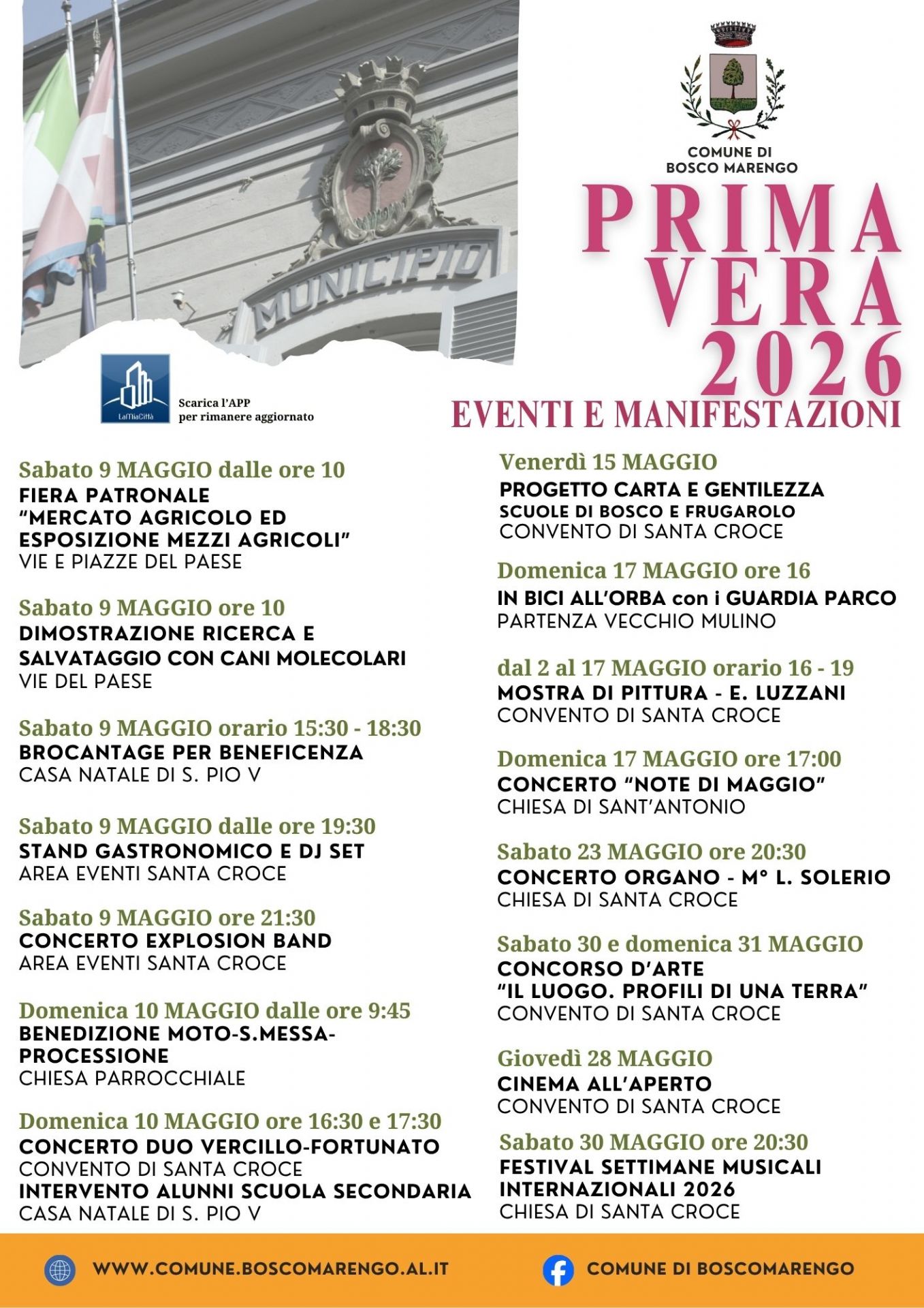 Eventi e manifestazioni - primavera 2026